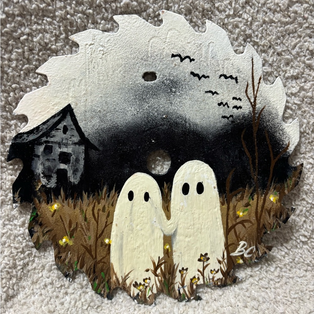 Hand painted ghost saw blade!